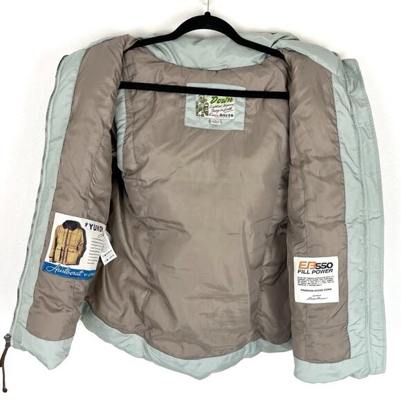 Eddie Bauer Womens Goose Down Puffer Vest Faux Fur Hoodie Yukon Model Sage L - Picture 8 of 13